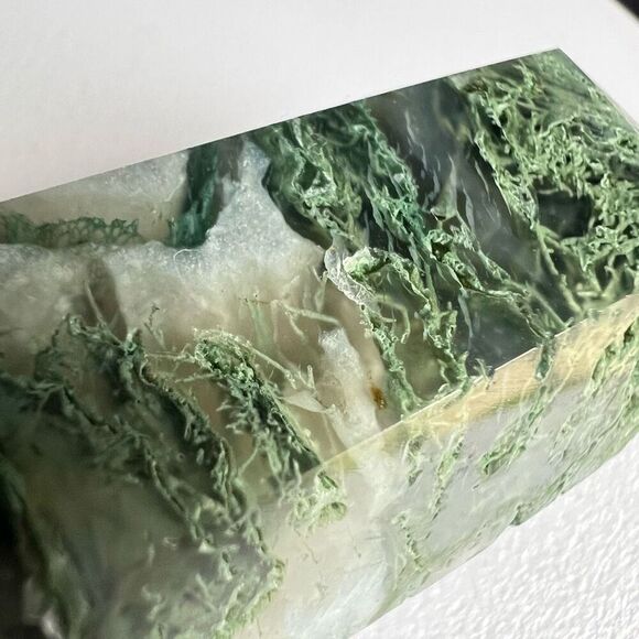 Moss Agate Crystal Double Terminated Point (#6)‎ - Picture 6 of 12